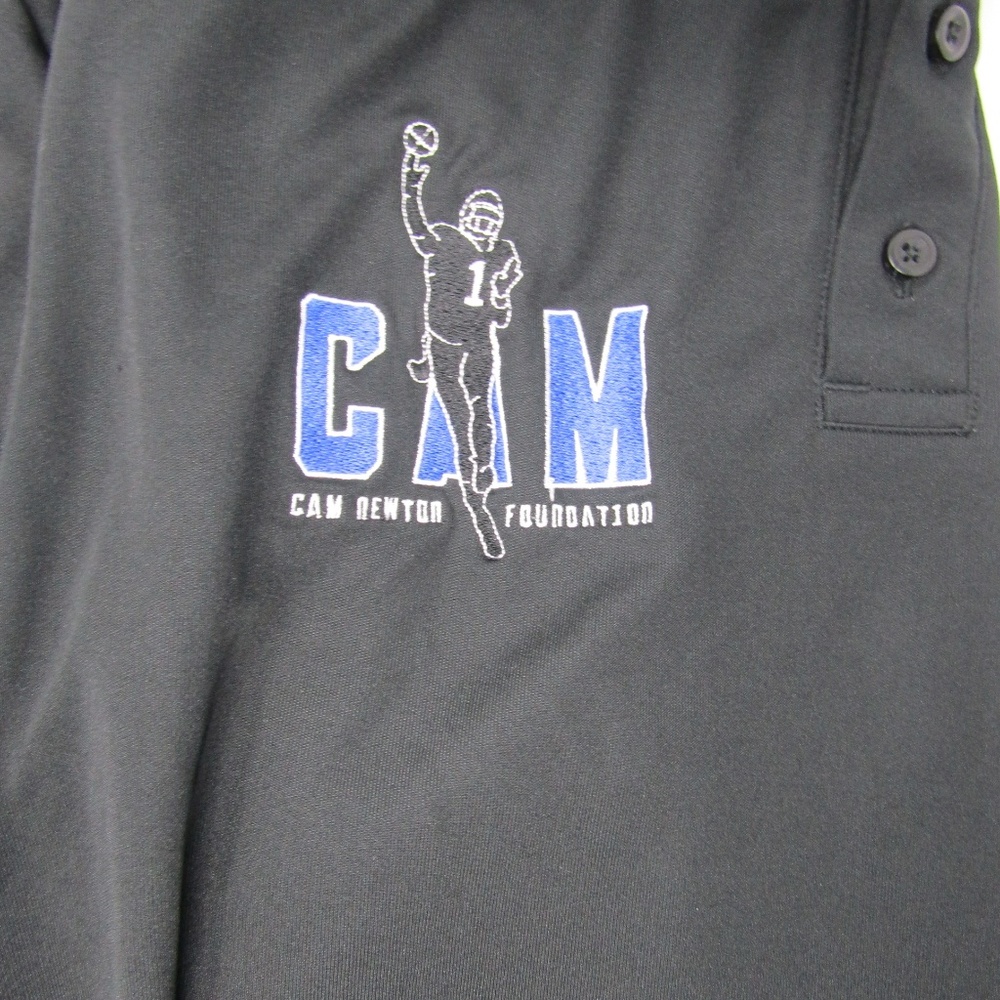 Under Armour Black Polo Shirt Sz L Cam Newton - Picture 4 of 6